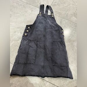 Black Denim Overall Dress